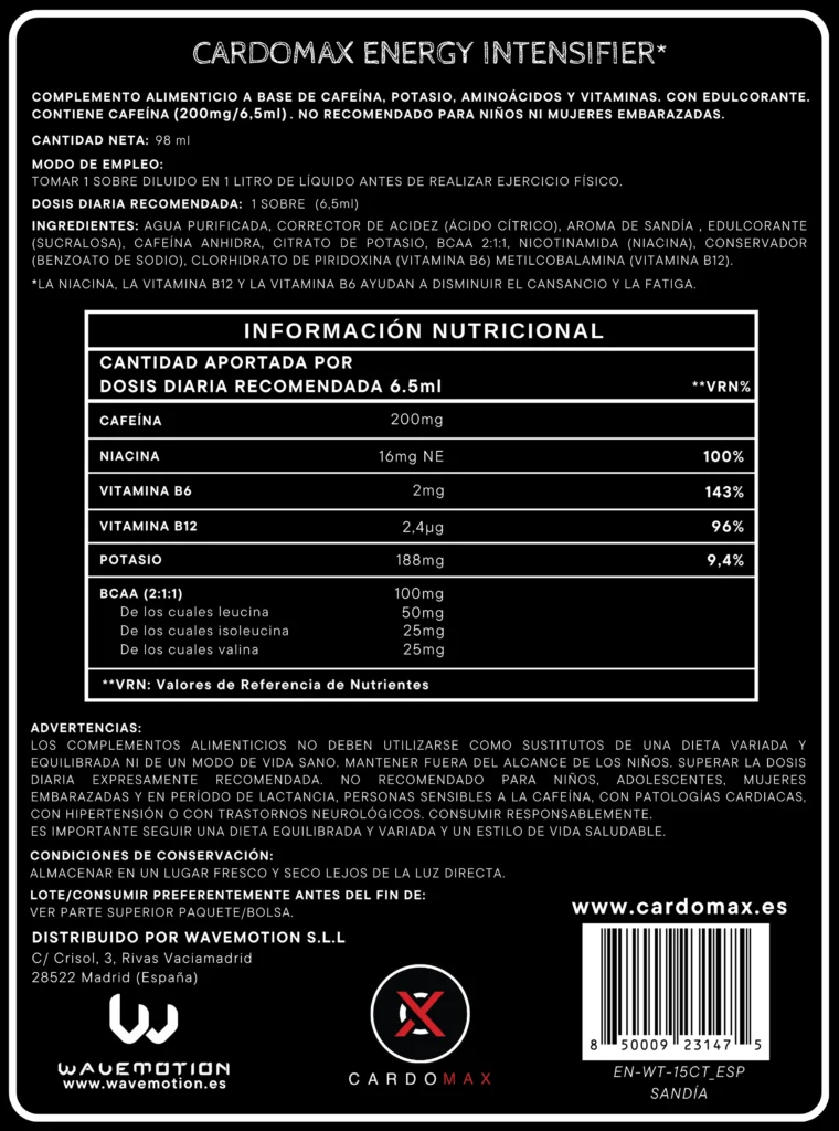 Composicion nutricional Energy Intensifier Sandía